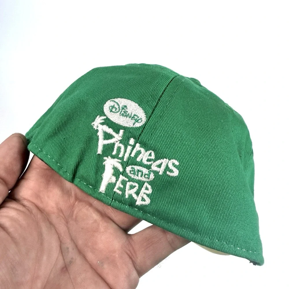 Disney Phineas and Ferb Ferb Hat Felt Face Fitted Cap Green Purple Youth